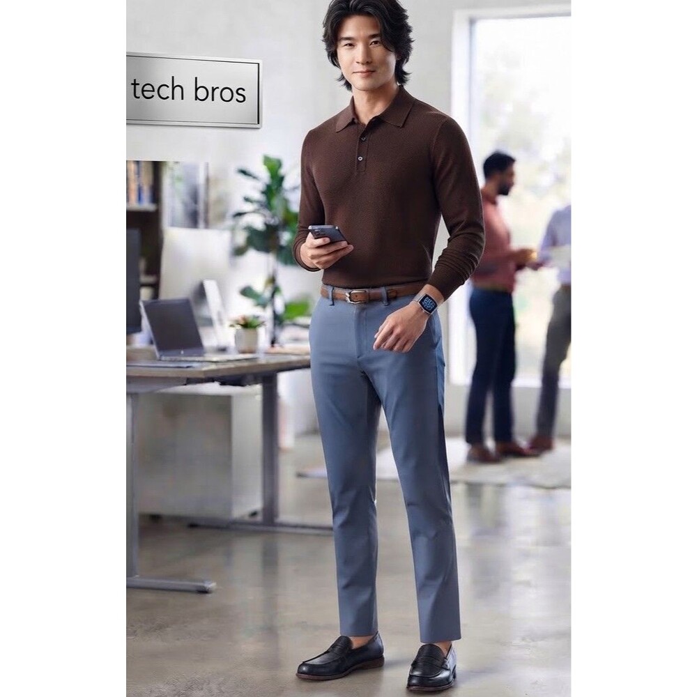 Theory Mens Zane Dusty Blue Neoteric Pants, Size 34 x 24 NWT Cropped Ankle